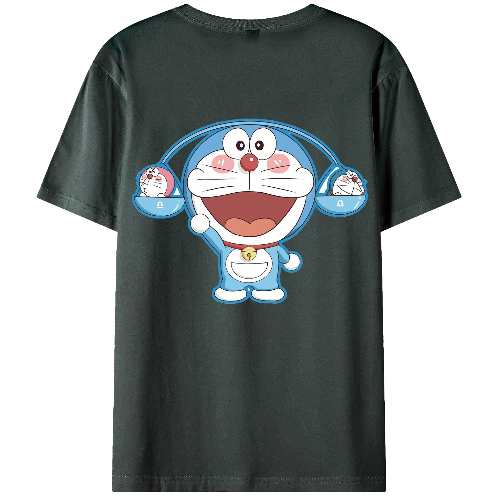 （画像用） ドラえもん Doraemon 綿100％ メンズ半袖Tシャツ（バックプリント） 通気性